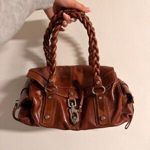 Francesco Biasia red brown Leather Satchel